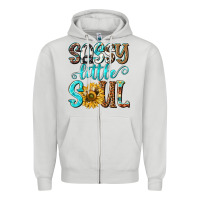 Dove Grey sassy little soul Zipper Hoodie - NancyCooperArtShop