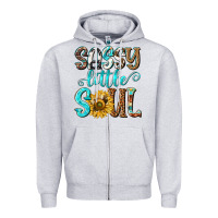 Heather Grey sassy little soul Zipper Hoodie - NancyCooperArtShop