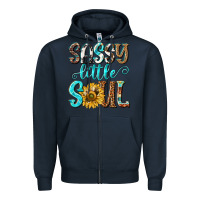 Navy sassy little soul Zipper Hoodie - NancyCooperArtShop