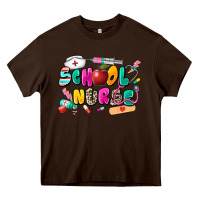 Chocolate Brown school nurse Heavy Core Tee - Zillion Design Studio