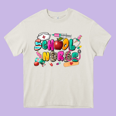 School Nurse Heavy Core Tee Designed By Zillion Design Studio
