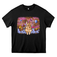 Black easter bunny egg leopard background Heavy Core Tee - Artiststas