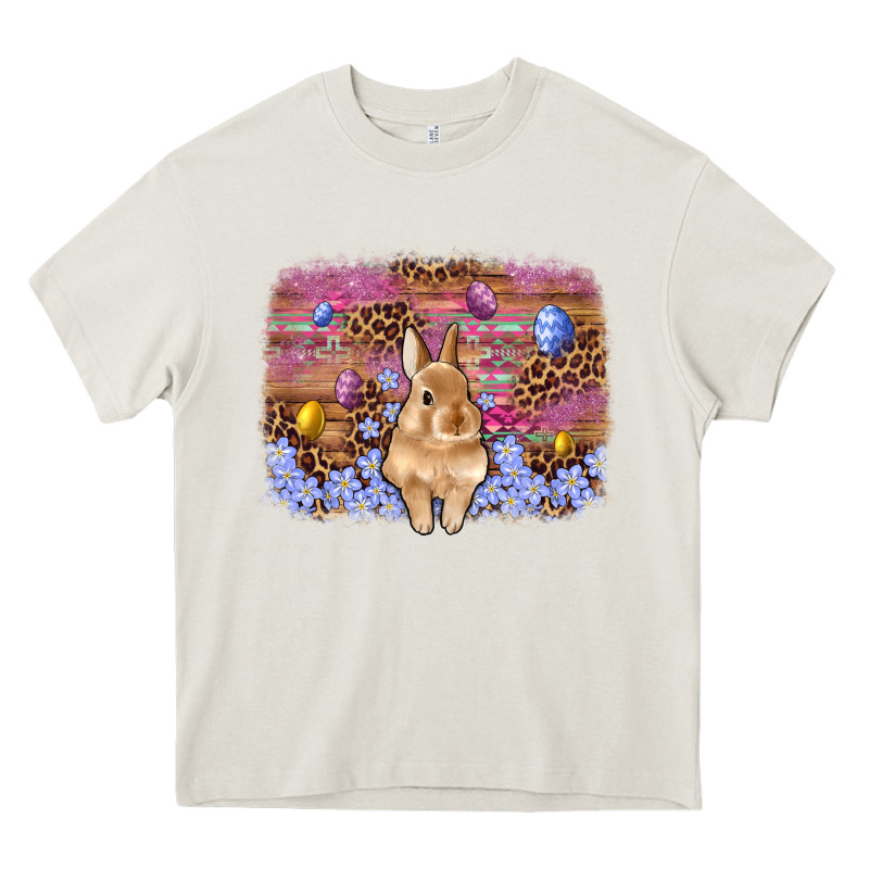 Easter Bunny Egg Leopard Background Heavy Core Tee by Artiststas | Teevron
