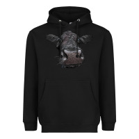 Black Black Angus Heifer Heavyweight Hoodie - LillyAllenDesigns