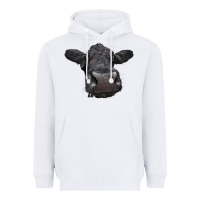 White Black Angus Heifer Heavyweight Hoodie - LillyAllenDesigns