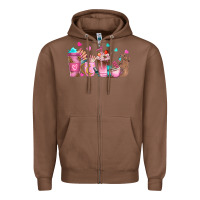 Chestnut nail tech coffee cups Zipper Hoodie - NancyCooperArtShop