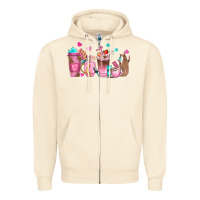 Sandshell nail tech coffee cups Zipper Hoodie - NancyCooperArtShop