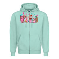 Seafoam nail tech coffee cups Zipper Hoodie - NancyCooperArtShop