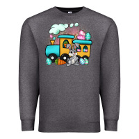 Charcoal Heather easter train Premium Sweatshirt - Artiststas