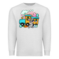 Oatmeal Heather easter train Premium Sweatshirt - Artiststas