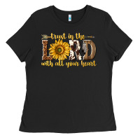 Black Trust in the lord with all your heart Ladies Tee - texasbilliewilder