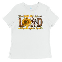 White Trust in the lord with all your heart Ladies Tee - texasbilliewilder