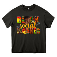 Asphalt black social worker Heavy Core Tee - texasbilliewilder