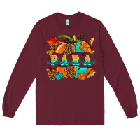 Burgundy para pumpkin Long Sleeve Tee - NancyCooperArtShop