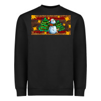 Black christmas tree with snowman Heavyweight Sweatshirt - AdoDesignShop