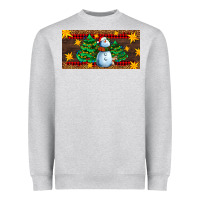 Heather Grey christmas tree with snowman Heavyweight Sweatshirt - AdoDesignShop