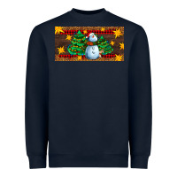 Navy christmas tree with snowman Heavyweight Sweatshirt - AdoDesignShop
