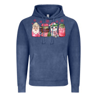 Vintage Denim pink Christmas coffee Vintage Hoodie - JahusDesignShop