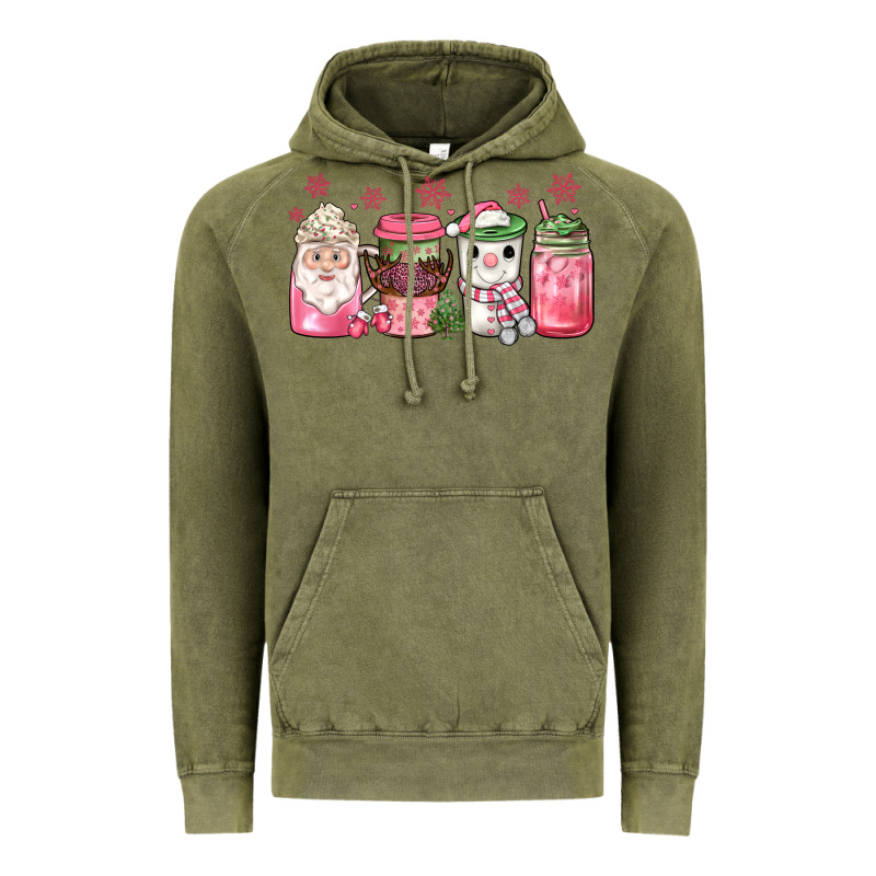 Pink Christmas Coffee Vintage Hoodie by JahusDesignShop | Teevron