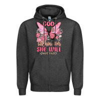 Charcoal Heather god is within her she will not fail Zipper Hoodie - MaliasSmallBusiness