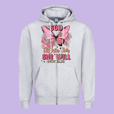 God Is Within Her She Will Not Fail Zipper Hoodie Designed By Maliassmallbusiness