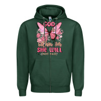 Sports Green god is within her she will not fail Zipper Hoodie - MaliasSmallBusiness
