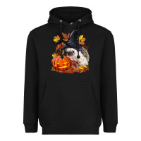 Black Halloween Hedgehog Heavyweight Hoodie - LillyAllenDesigns
