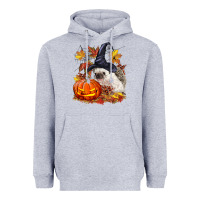 Heather Grey Halloween Hedgehog Heavyweight Hoodie - LillyAllenDesigns