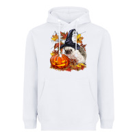 White Halloween Hedgehog Heavyweight Hoodie - LillyAllenDesigns