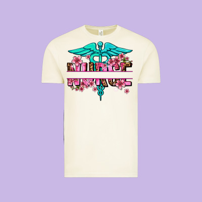 Floral Nurse Preview Vintage Tee Designed By Adodesignshop