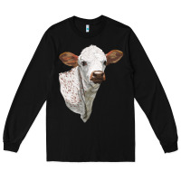Black Texas Longhorn Calf Face Long Sleeve Tee - LillyAllenDesigns