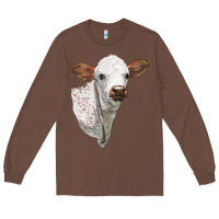 Chestnut Texas Longhorn Calf Face Long Sleeve Tee - LillyAllenDesigns
