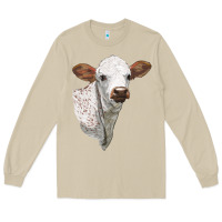Mushroom Texas Longhorn Calf Face Long Sleeve Tee - LillyAllenDesigns