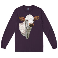 Plum Texas Longhorn Calf Face Long Sleeve Tee - LillyAllenDesigns