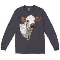 Smoke Texas Longhorn Calf Face Long Sleeve Tee - LillyAllenDesigns