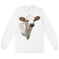 White Texas Longhorn Calf Face Long Sleeve Tee - LillyAllenDesigns