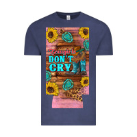 Vintage Denim cowgirls don't crty boots hat sunflowers 12 oz can cooler  (slim) Vintage Tee - Artiststas