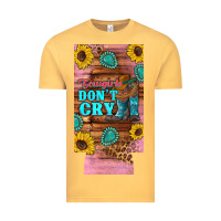 Vintage Mustard cowgirls don't crty boots hat sunflowers 12 oz can cooler  (slim) Vintage Tee - Artiststas