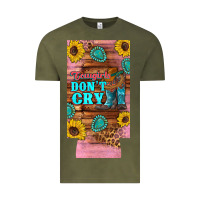 Vintage Olive cowgirls don't crty boots hat sunflowers 12 oz can cooler  (slim) Vintage Tee - Artiststas
