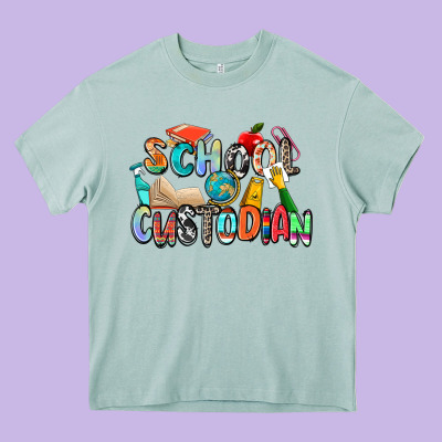 School Custodian Heavy Core Tee Designed By Zillion Design Studio