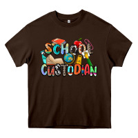 Chocolate Brown school custodian Heavy Core Tee - Zillion Design Studio