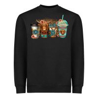 Black serape floral longhaired cow coffee cups Heavyweight Sweatshirt - Jasminsmagicworld