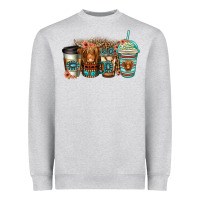 Heather Grey serape floral longhaired cow coffee cups Heavyweight Sweatshirt - Jasminsmagicworld
