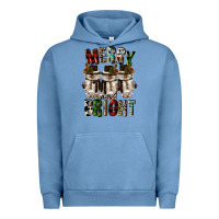 Pigment Pebble Blue merry and bright Urban Hoodie - CowGirlArtShop
