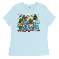 Baby Blue Wolf coffee cups Ladies Tee - texasbilliewilder