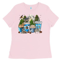 Bubblegum Pink Wolf coffee cups Ladies Tee - texasbilliewilder