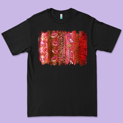 Valentine's Day Brushstroke Premium Tee Designed By Ranaportraitstore