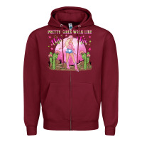 Burgundy pretty girls walk like this this Zipper Hoodie - NancyCooperArtShop