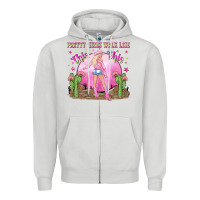 Dove Grey pretty girls walk like this this Zipper Hoodie - NancyCooperArtShop