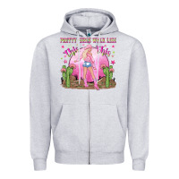 Heather Grey pretty girls walk like this this Zipper Hoodie - NancyCooperArtShop